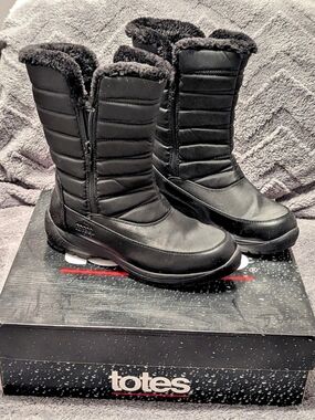 totes Jade Quilted Waterproof Winter Boot Black Women's US 8 M - Gorpcore